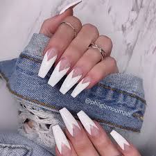Coffin shaped nails (also known as ballerina nails) feature long length and squared tips. 40 Impressive White Coffin Nail Designs You Ll Flip For In 2020 For Creative Juice