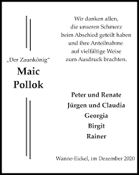 Ihr habt die gelegenheit, die beiden künstler persönlich. Traueranzeigen Von Maic Pollok Waz Trauer De