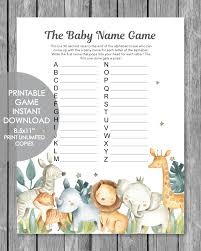 Printable farm animals lettering sets farm alphabet free, printable farm animals lettering sets. Printable Baby Shower Name Game Baby Shower Names A To Z Jungle Safari Watercolor Theme Print It Baby