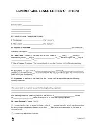 Free Real Estate Letter Of Intent Purchase Or Lease Word Pdf Eforms