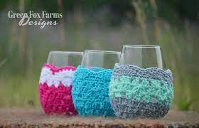 Dec 31, 2015 · once cozy is desired size, cut yarn, and weave in ends. Wine Glass Cozy Free Crochet Pattern Green Fox Farms Designs