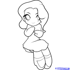 Use your marker to draw an upside down u, down low on the face, for her nose. How To Draw A Cartoon Little Girl Step By Step