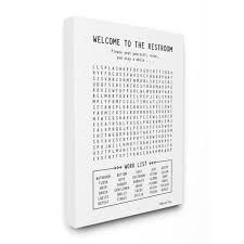 A puzzle to die for with this creative diy. The Stupell Home Decor Collection 36 In X 48 In Black And White Restroom Crossword Puzzle Sign Super Canvas Wall Art By Shawnda Craig Wrp 1249 Cn 36x48 The Home Depot