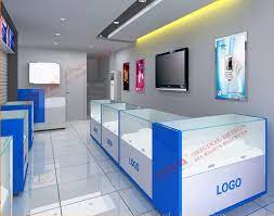 White Mobile Display Showcase Mobile Shop Design Store Design Interior Shop Counter Design