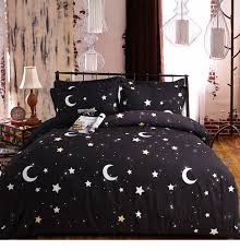 Black And White Moon Duvet Cover Set 100 Cotton Black And White Stars Moon Bedding Set For Kids King Queen Size In A Bag Oil Print Bed Linen Duvet Cover Sets Bed Design Black Bed Set Bedding Set