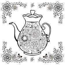 Blumentee In Der Teekanne Malvorlagen Blumen Und Schmetterlinge Leinwandbilder Bilder Farben Mandala Cafes Myloview De