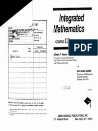 • calculate the lengths of sides and angles of a right triangle using trigonometric ratios. Integrated Mathematics Course 3 Text