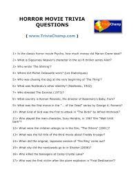 Displaying 22 questions associated with risk. Horror Movie Trivia Questions A Www Triviachamp Com