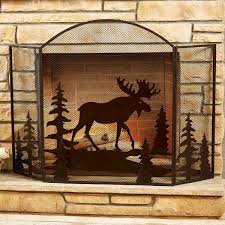 Woodland lodges woodland decor rustic cabin decor country decor black bear decor black decor moose lodge moose decor kabine. Moose Fireplace Screen