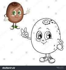 Print them all for free. Kiwi Fruit Cartoon Black And White