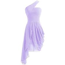 Fanciest Women S One Shoulder Lavender Bridesmaid Dresses Short Prom 65 Liked On P Lavender Bridesmaid Dresses Evening Dresses Short Light Purple Dress