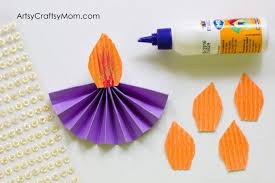 Accordion Fold Diwali Paper Diya Craft With Images Diwali Craft Diwali Craft For Children Diwali Activities