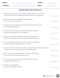 Word Problems Worksheets Dynamically Created Word Problems Multiplication Word Problems Word Problems Math Word Problems