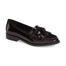 Black And White Loafers With Tassels Dune London Goosie Tassel Loafer 1 Heel Black Patent Leather Loafers Black Loafer Shoes Black Patent Loafers