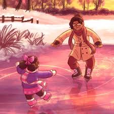 more stardew shane n jas take samuel ice skating and samuel almost perishes  but he gets a smooch out of it so it's worth it. the last drawing is just a  doodle