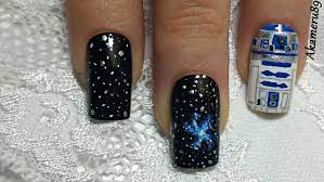 R2d2 Star Wars Inspired Nails Star Wars Nails Cookie Monster Nails Nails