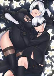 1boy 1girls belly big belly blindfold breasts clothing female  hairband huge belly light-skinned female light-skinned male light skin male  male pregnancy nier nier: automata pregnant pregnant belly pregnant female