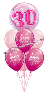 Send birthday flowers same day with ftd sending flowers is a thoughtful, simple way to demonstrate how much you care, and we have arrangements suitable for him or her. 30th Pink Starburst Bubble Birthday Bouquet 49 00 Funky Balloons Pty Ltd Cairns Qld Balloon Gift Decorations Delivery