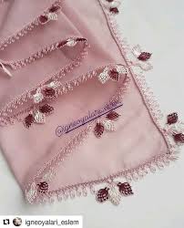 En Yeni Pembe Renk Yazma Kenari Oya Modelleri Boncuklu Tig Tig Isleri Oya