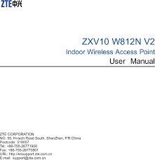Username zte f609 sekaligus password defaultnya memang selalu berubah, namun biasanya sangat. Zxw3512c Indoor Wireless Ap User Manual Zte