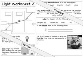 Reflection review light travels in _ _. Light Worksheets Reflection Refraction And Dispersion By Science House