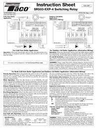 Taco wiring diagrams switching relays. Taco Sr503 Exp 4 Instruction Sheet Pdf Download Manualslib