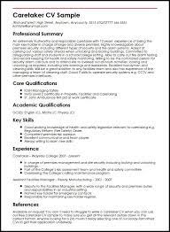 What to include in a curriculum vitae a curriculum vitae, commonly referred to as cv, is a longer (two or more pages), more detailed. Caretaker Cv Example Myperfectcv