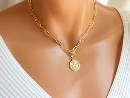 Best Seller Gold Saint Michael Choker Necklace Paper Clip Etsy Cross Pendant Necklace Woman Gift Necklace Chain Choker