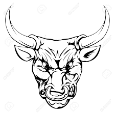 Black And White Bull A Black And White Illustration Of A Fierce Bull Animal Character Black And White Illustration Bull Tattoos Mascot