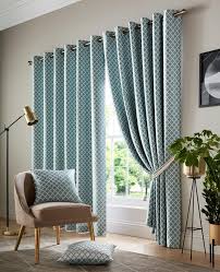 The plum eyelet curtains look great on curtain poles and are so easy to hang. Cotswold Ready Made Lined Teal Eyelet Curtains Terrys Fabrics