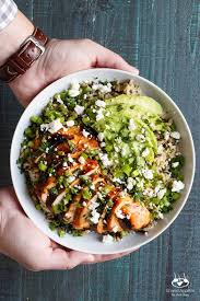 Grilled Honey Sriracha Chicken Rice Bowl Shared Appetite Recipe Rice Bowls Recipes Bowls Recipe Honey Sriracha Chicken