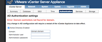 Vcenter Cannot Join Active Directory Saying Error Domain Controllers Not Found For Domain Stack Overflow