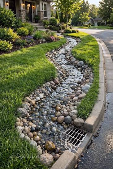 Drainage integrated into hardscaping project