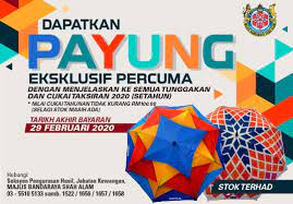 Now is the time to pay the cukai taksiran. Mbsa On Twitter Weloveshahalam Dapatkan Payung Eksklusif Percuma Apabila Anda Menjelaskan Cukai Taksiran Tahun 2020 Cepat Dapatkan Selagi Stok Masih Ada Media Selangor Https T Co Ywiabysv2o