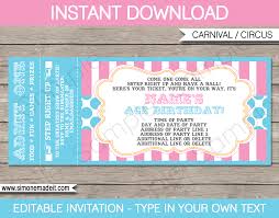 The description should be brief and to the point in your event program template, just enough to tell the audience about the organizers, the sponsors and the core objective of the event. Carnival Ticket Invitations Template Carnival Circus Pink Aqua