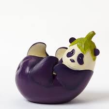 Eggplant Panda Food Sculpture Vegetable Animals Food Art
