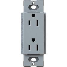 The disappointment is that the same graphite color in the collection does not match the receptacle, not good. Lutron Satin Colors 15 Amp Tamper Resistant Duplex Receptacle Bluestone Scrs 15 Tr Bg The Home Depot