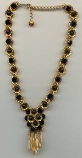 1960 S Black Stone Necklace Stone Necklace Black Stone Elegant Necklaces
