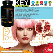 Saba Pomegranate Plus Immune Support, Dietary Supplements, 60 Vegan Caps