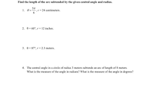 1 inch is equal to 0.0254 meters: Solved Find The Length Of The Are Subtended By The Given Chegg Com