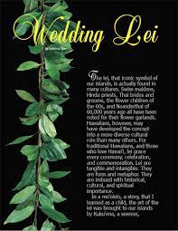 This fresh hawaiian lei is handsome, long lasting, durable and emulates the original maile! Wedding Lei Ke Ola Magazine