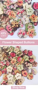 100pcs Flower Shaped Painted Plum Wooden Decoration Sewing Buttons Sewing A Button Button Crafts Flower Shape