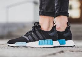 Black And Blue Adidas Shoes Now Available Women S Adidas Nmd R1 Icy Blue Sneaker Shouts Mens Nike Shoes Addidas Shoes Women Cycling Shoes Women