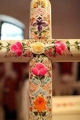 Cruz Con Flores Pintadas Art Crafts Crucifix Cross