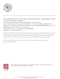PDF) The continued impact of the Direct Instruction Model: Longitudinal  studies of Follow Through students.