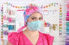 Sew A Close Fitting Fabric Mask With Bias Tape In 2020 Sewing Patterns Free Diy Scrub Cap Scrub Hat Patterns
