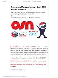 Latihan soal olimpiade kimia sma.pdf; Pembahasan Soal Osk Kimia 2019 No 1 10