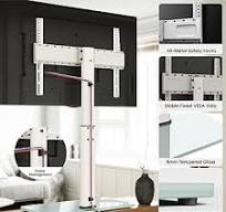 HT03B-003 - Soporte Universal Para TV Con Soporte De Pared Para 40 A 86  Pulgadas, Altura Ajustable De 5 Niveles, Base De Vidrio Templado  Resistente, ...