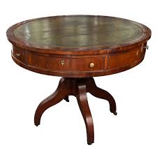 Leather Top Revolving Drum Table Drum Table Painted Coffee Tables Center Table