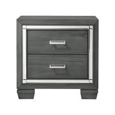 The traditional beveled details in this white washed nightstand make it an easy choice for transitional spaces that blend classic and modern design. Titanium 2 Drawer Nightstand Asy Furniture